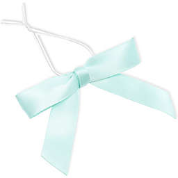 Bright Creations Light Blue Satin Bow Twist Ties for Treat Bags (100 Pack)