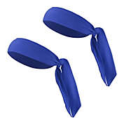 Unique Bargains 2 Pieces Adjustable Soft Sport Headband, Sweat Wicking Gym Tennis Tie Sweatband for Men Women, Blue