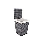 Jessar - Fabric Laundry Basket with Lid, 41X41X57 cm, Gray