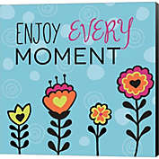 Great Art Now Enjoy Every Moment by Esther Loopstra 12-Inch x 12-Inch Canvas Wall Art