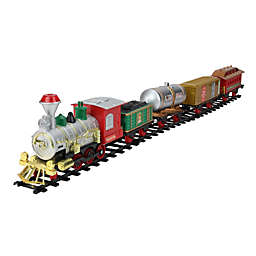 Northlight 17-Piece Battery Operated Lighted and Animated Christmas Express Train Set with Sound