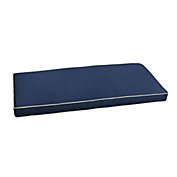 Outdoor Living and Style 4.75&#39; Navy Blue and Ivory Sunbrella Indoor and Outdoor Bench Cushion