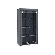 SONGMICS 34" Portable Clothes Closet Wardrobe with Non-Woven Fabric and Hanging Rod, Quick and Easy to Assemble, Grey