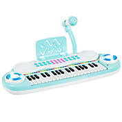 Slickblue Multifunctional 37 Electric Keyboard Piano with Microphone-Blue