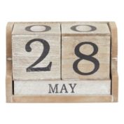 Juvale Wooden Perpetual Date Desk Calendar Blocks for Teachers, Farmhouse Office Decor (5 x 4 In)