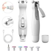 Infinity Merch 2in1 Electric Nail Clipper with LED Light White