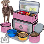 Tidify Dog Travel Tote Bag Weekend Organizer - Airline Approved, 2 Food Containers and Collapsible Bowls Included
