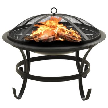 vidaXL 2-in-1 Fire Pit and BBQ with Poker 22"x22"x19.3" Steel. View a larger version of this product image.