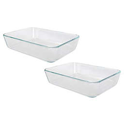 Pyrex 2 Packs Rectangle Clear Glass Baking and Storage Dish
