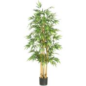 Nearly Natural 64" Artificial Bamboo Silk Tree with a Black Pot