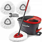 O-cedar easywring microfiber spin mop & bucket floor cleaning system with 3 extra refills