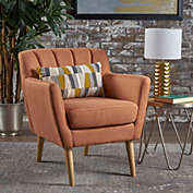GDF Studio Madelyn Mid Century Modern Orange Fabric Club Chair