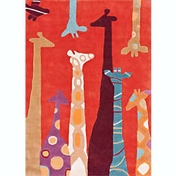 nuLOOM Hand Tufted Giraffe Kids - Red 3' 6" x 5' 6"