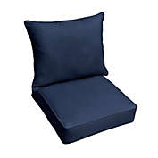 Outdoor Living and Style Set of 2 23" x 25" Navy Blue Solid Sunbrella Indoor and Outdoor Deep Seating Pillow and Cushion Chairs