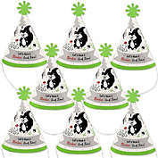 Big Dot of Happiness Little Stinker - Mini Cone Woodland Skunk Baby Shower or Birthday Party Hats - Small Little Party Hats - Set of 8
