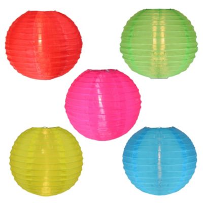 Sienna 5-Count Multi-Color C7 Lantern Garden Patio Light Set, 9ft White Wire