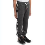 Tommy Hilfiger Big Boy&#39;s Shango Side Stripe Fleece Sweatpants Black -Gray Size S