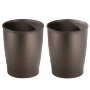 mDesign Modern Plastic Round Small Trash Can Wastebasket, 2 Pack