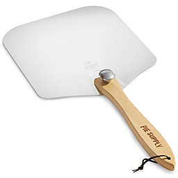 Pie Supply Aluminum Pizza Peel with Foldable Wooden Handle for Homemade Pizzas and Baking Bread