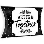 Big Dot of Happiness Mr. and Mrs. - Favor Gift Boxes - Black and White Wedding or Bridal Shower Large Pillow Boxes - Set of 12