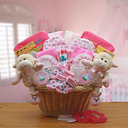 GBDS My First Teddy Bear New Baby Gift Basket - Pink - baby bath set -  baby girl gifts