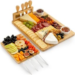 Zulay Kitchen Premium Bamboo Cheese Board Set
