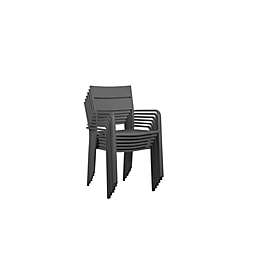 Pangea Home Miami Set Of 6 Chairs, Grey