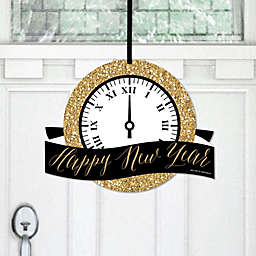 Big Dot of Happiness New Year's Eve - Gold - Hanging Porch New Years Eve Party Outdoor Decorations - Front Door Decor - 1 Piece Sign
