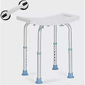 OasisSpace Shower Chair, Adjustable Bath Stool with Free Assist Grab Bar