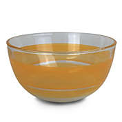 Golden Hill Studio Set of 2 Orange and Clear Contemporary Retro Striped Glass Serving Bowls 6"