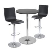 Winsome Spectrum,  3-Piece Pub Table Set, 28" Round Table With 2 L-Shape Airlift Stools
