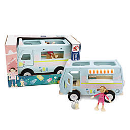L&F Wooden Ice Cream Van, 3-Piece Set, for Toddlers 3-Years+   Wooden Doll House Dolly Ice Cream Van Play Set   Educational Ice Cream Truck Playset, Perfect Birthday or Christmas Present