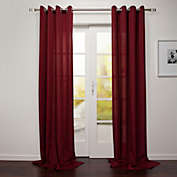 Casa Mia by Starlite Tropea Textured Linen Look With Stripe Window Curtain Panel Merlot 54&quot;x95&quot;