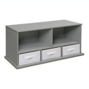 Badger Basket Co. Stackable Shelf Storage Cubby with Three Baskets - Gray