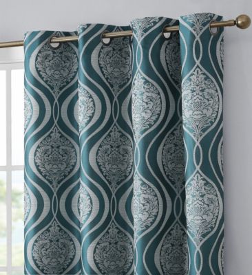 curtains teal