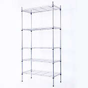 Inq Boutique 5-Shelf Adjustable, Heavy Duty Storage Shelving Unit , Steel Organizer Wire Rack