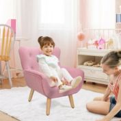 Kitcheniva 2 Pack Kids Tufted Velvet Sofa Set Stool Seat Backrest Chair Soft Children Stool