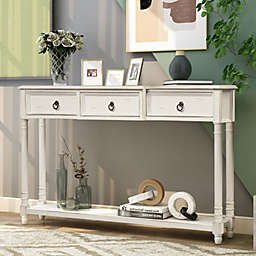 Yeah Depot TREXM Console Table Sofa Table with Drawers for Entryway with Projecting Drawers