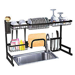 Boson Bosonshop Over The Sink Dish Drying Rack Stainless Steel Kitchen Supplies Storage Shelf Drainer Organizer, 35