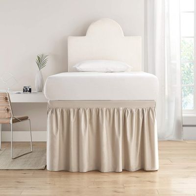 Extra { PKT } Two Tone 1 Qty Bed Skirt Cotton 1000 TC Solid White-Dark Grey 