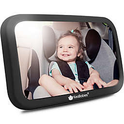 KeaBabies Baby Car Mirror, Large Shatterproof, Safety Baby Car Seat Mirror for Back Seat Rear Facing Infant (Matte Black, 11.5" x 7.5")