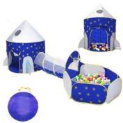 GoodMerchan - Babies and Toddlers Rocket Ship Game Tent - 3 in 1 Indoor/Outdoor Playhouse Set
