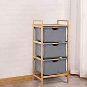 Stock Preferred Storage Rack Bamboo Laundry Basket Clothes Cabinet 3 Tier