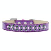 Mirage Pet Products Sprinkles Ice Cream Dog Collar Pearl and Emerald Green Crystals Size 12, Purple