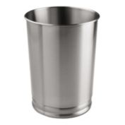 mDesign Metal Round Small Trash Can Wastebasket