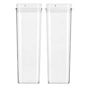 mDesign Airtight Food Storage Kitchen Container with Lid, 2 Pack - Clear/White