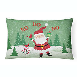 Caroline's Treasures Merry Christmas Santa Claus Ho Ho Ho Canvas Fabric Decorative Pillow 12 x 16