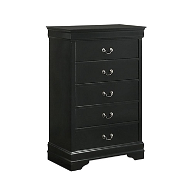 Elements Picket House Furnishings Ellington 5-Drawer Chest in Black. View a larger version of this product image.