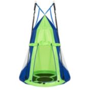 Slickblue 2-in-1 40 Inch Kids Hanging Chair Detachable Swing Tent Set-Green
