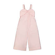 Hope & Henry Girls&#39; Bow Front Wide Leg Jumpsuit (Pale Pink Linen, 12-18 Months)